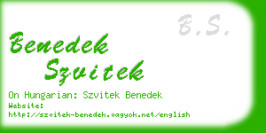 benedek szvitek business card